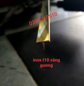 Nẹp inox T10 màu vàng gương