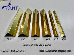 Nẹp inox V màu vàng gương