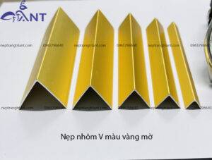 Nẹp nhôm V mạ vàng mờ