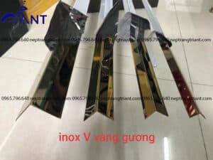 Nẹp inox V vàng gương