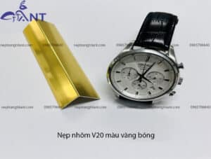 Nẹp nhôm V20 màu vàng bóng