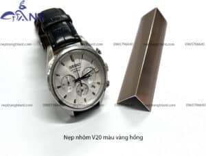 Nẹp nhôm V20 màu vàng hồng