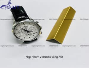 Nẹp nhôm V20 màu vàng mờ