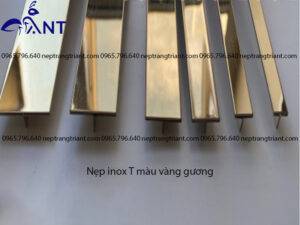 Nẹp inox T màu vàng gương