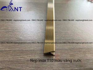 Nẹp inox T10 vàng xước