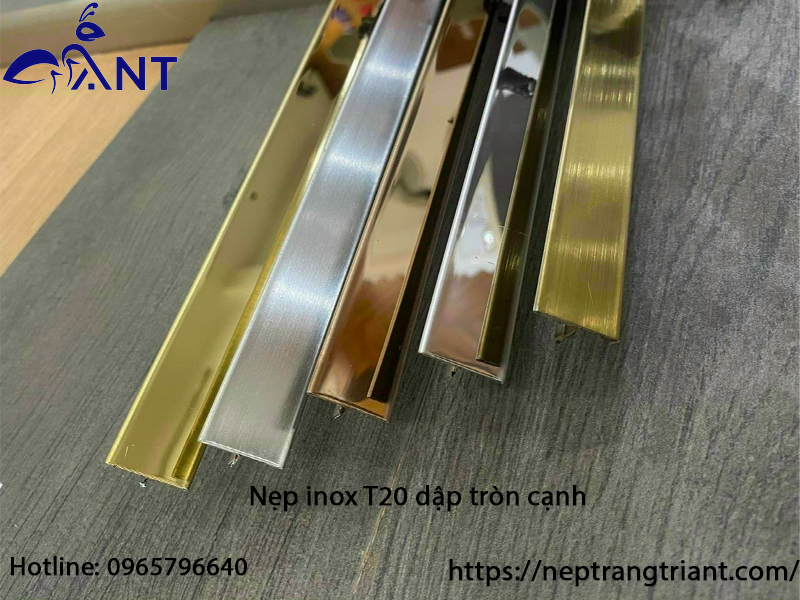 Nẹp inox T20 dập tròn cạnh