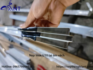 Nẹp inox U10 tai âm vách