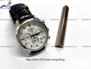 Nẹp nhôm V10 màu vàng hồng