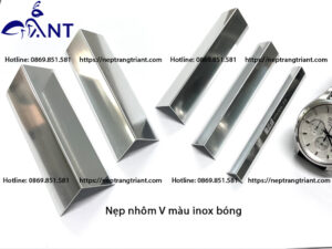 Nẹp nhôm V màu inox bóng