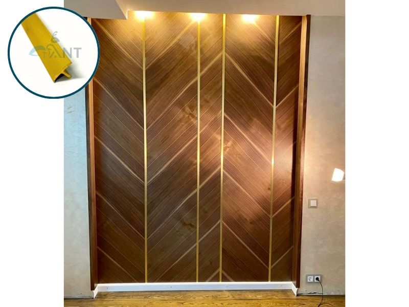 Nẹp đồng chữ T ốp tường