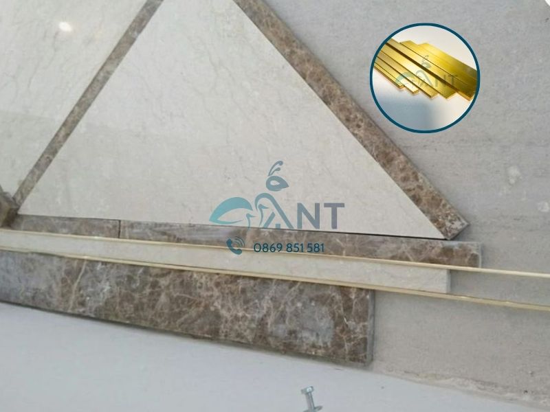 Thi công nẹp đồng ốp đá