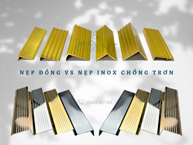 So sánh nẹp đồng cầu thang và nẹp inox cầu thang