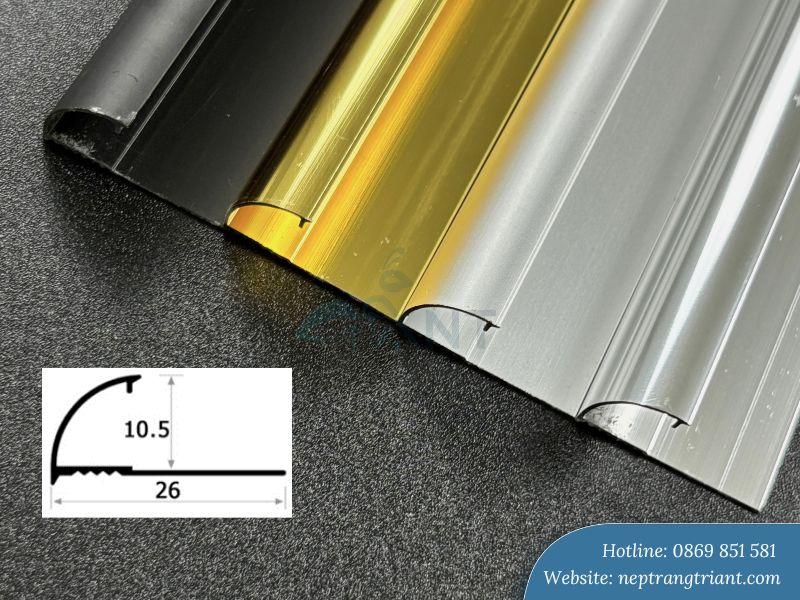 Mẫu nẹp nhôm bo góc tròn YC10