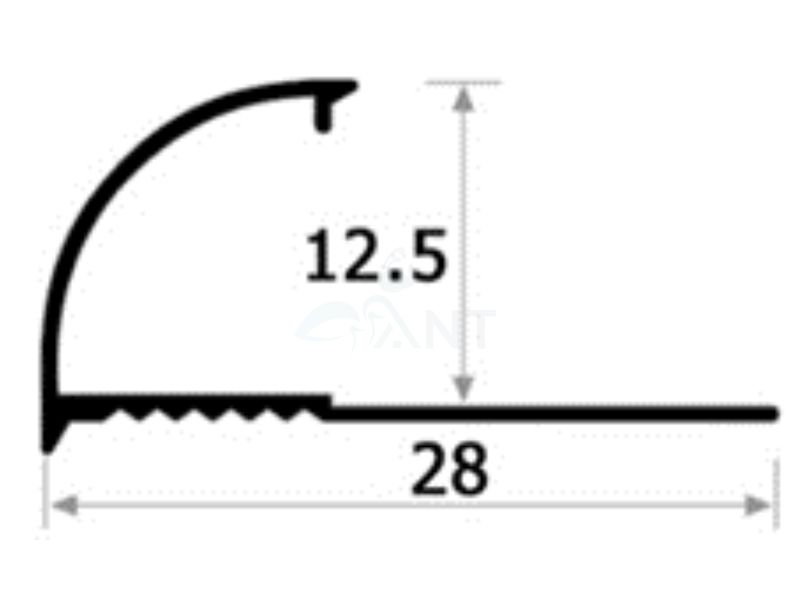 Nẹp nhôm bo góc tròn YC12.5
